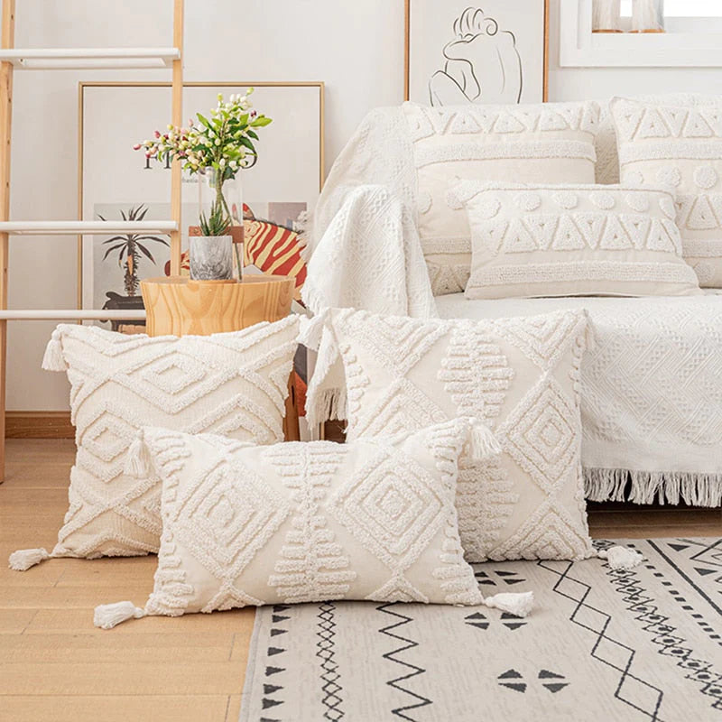 Brown/beige White Boho Pillow Combination Sofa Pillow Set Decor