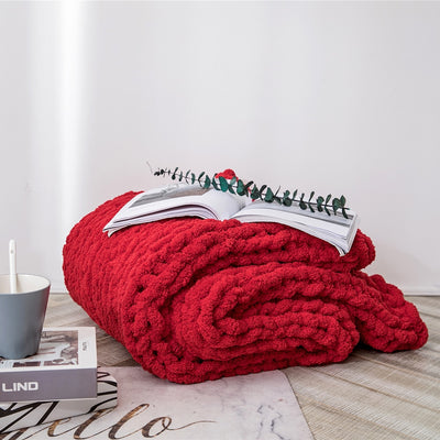 'Erla' Chenille Chunky Knit Quilt Blanket