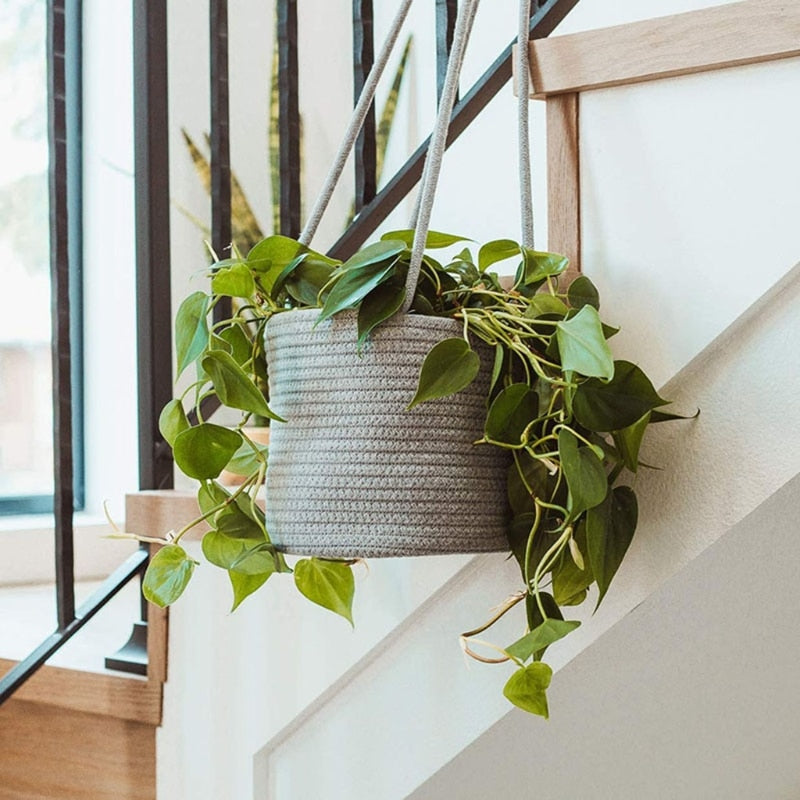 jute plant pot Jute Cotton Hanging Plant Pot – Artes Designs