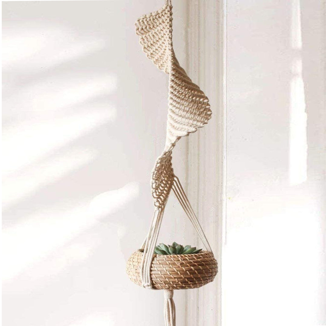 Macrame Hanging Planter Handwoven Crochet Plant Hanger