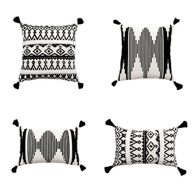 Alaric Geometric Tufted Cushion Cover Handmade Cotton Woven Pillowcase