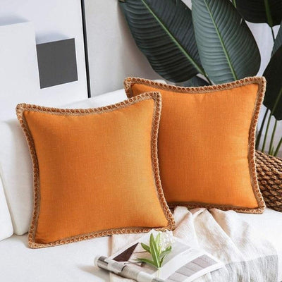 'Aloiza' Cushion Covers-Pillows-Orange-45x45cm-Pillow-Artes Designs