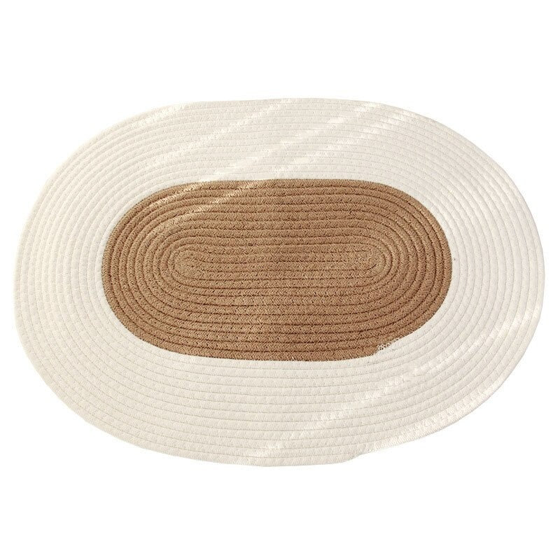 Boho Oval Braided Rattan Rug – Artes Designs