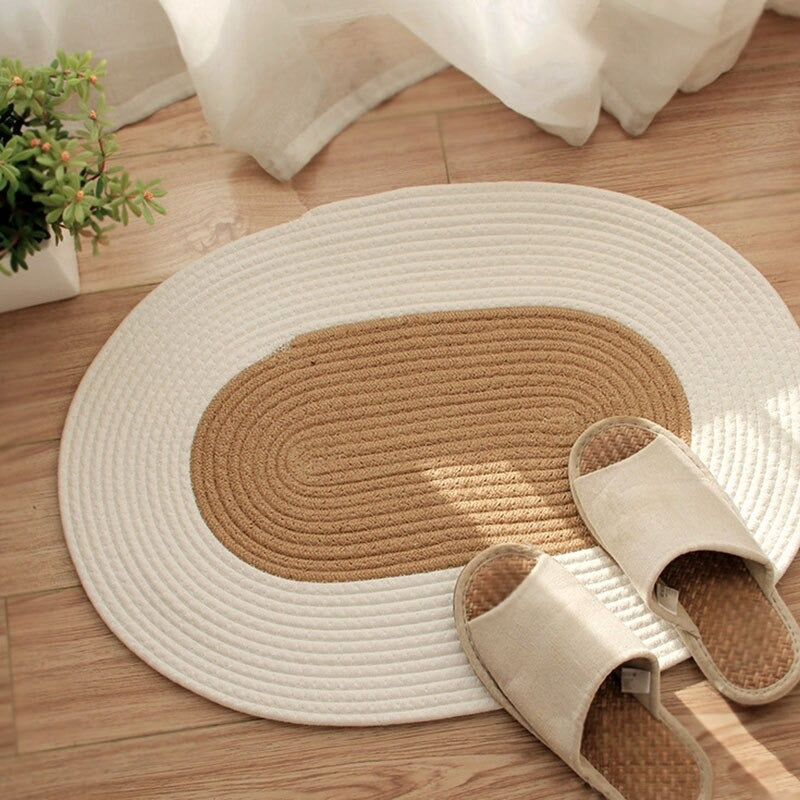 Boho Oval Braided Rattan Rug – Artes Designs