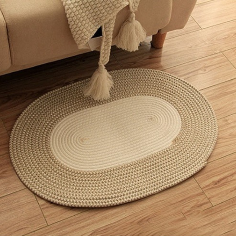 Boho Oval Braided Rattan Rug – Artes Designs