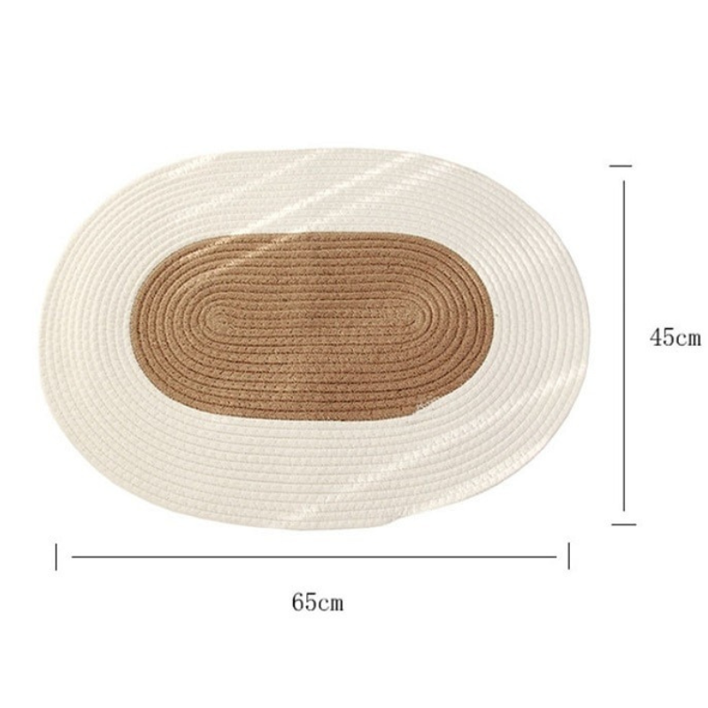 Boho Oval Braided Rattan Rug – Artes Designs