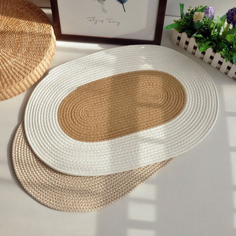 Boho Oval Braided Rattan Rug – Artes Designs