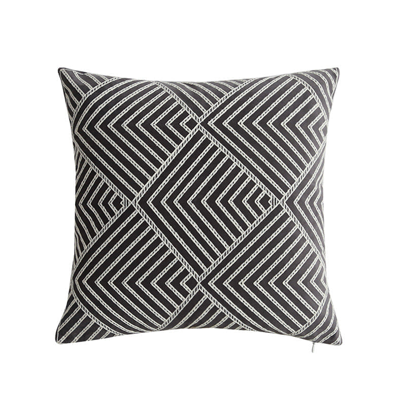 Borko Geometric Pillow Cover-Artes Designs-Black-18"x18"-