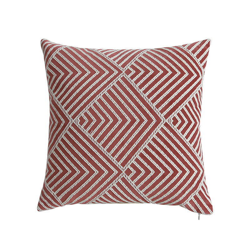 Borko Geometric Pillow Cover-Artes Designs-Red-18"x18"-