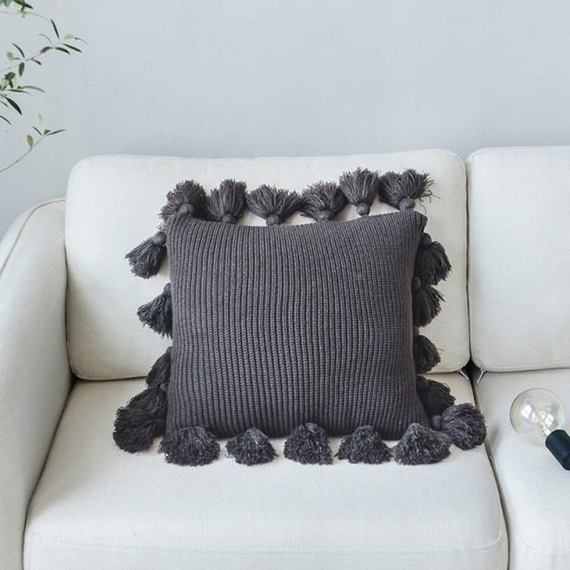 'Daisy' Cushions Covers-Pillows-Black-45x45cm/17.7x17.7''-Cushion, Pillow-Artes Designs