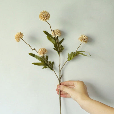 'Dandelion' Pompom Artificial Flowers-Flowers-Light Coffee-One Bunch of 5 Flowers-Artificial Flower, Flower, Plants-Artes Designs