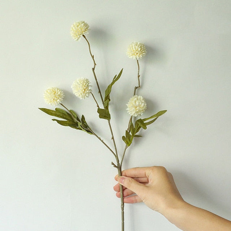 'Dandelion' Pompom Artificial Flowers-Flowers-White-One Bunch of 5 Flowers-Artificial Flower, Flower, Plants-Artes Designs