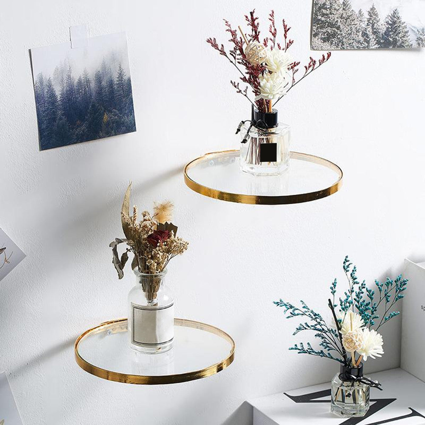 'Dove' Iron Glass Floating Shelf-Shelfs-S-Shelfs-Artes Designs