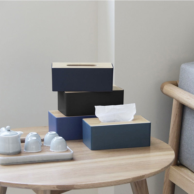 'Elens' Tissue Box-Tissue Box-Gray x Brown-Tissue Box-Artes Designs