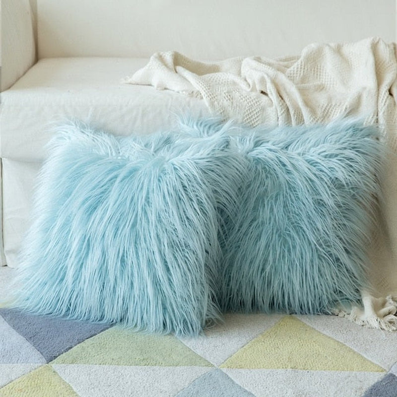 'Furly' Cushion Cover-Pillows-Blue-Pillow, Pillow Cover-Artes Designs