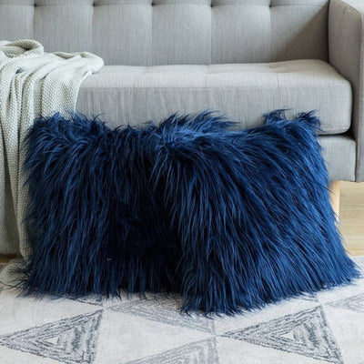 'Furly' Cushion Cover-Pillows-Navy-Pillow, Pillow Cover-Artes Designs