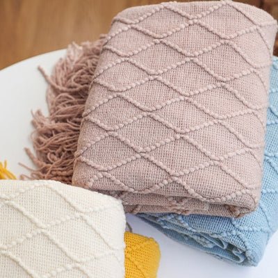 'Aelon' Knitted Blanket Chunky Throw Plaids
