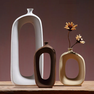 'Fosty' Ceramic Vase-Vases-3 Vases Set-Plants, Plants Pots, Vases-Artes Designs