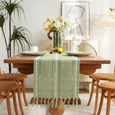 Inara Table Runner-Artes-Designs-Green-33x274cm-