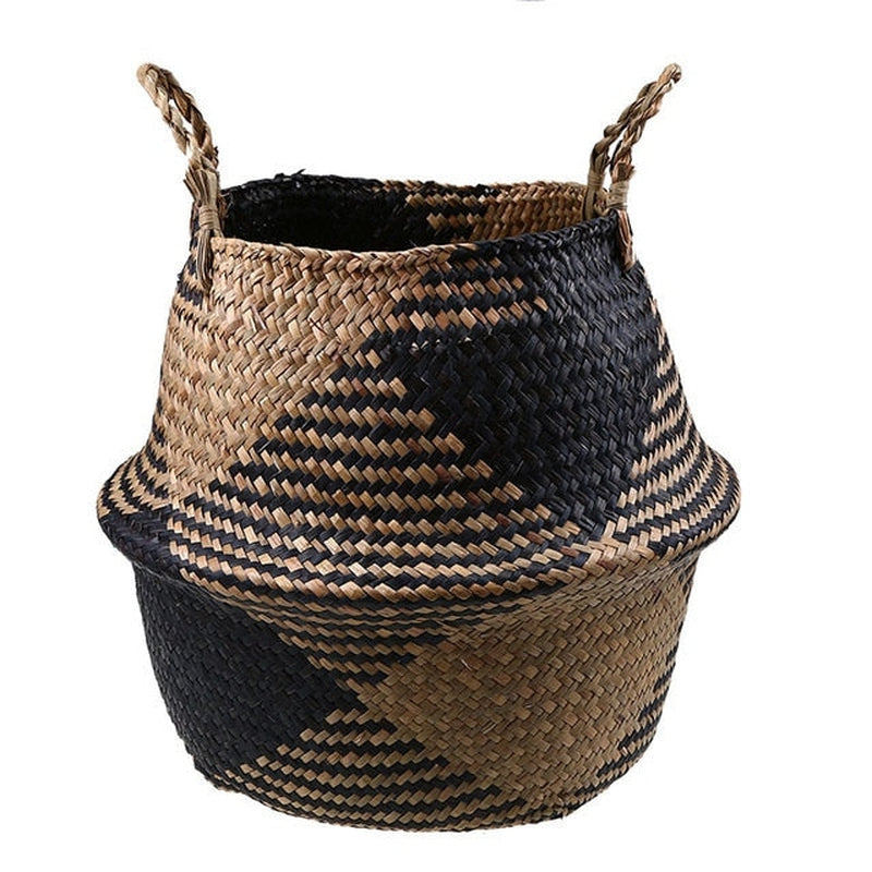 'Jorg' Handmade Woven Basket-Baskets-Black B-32x28cm-Basket-Artes Designs