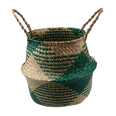 'Jorg' Handmade Woven Basket-Baskets-Green-22x19cm-Basket-Artes Designs