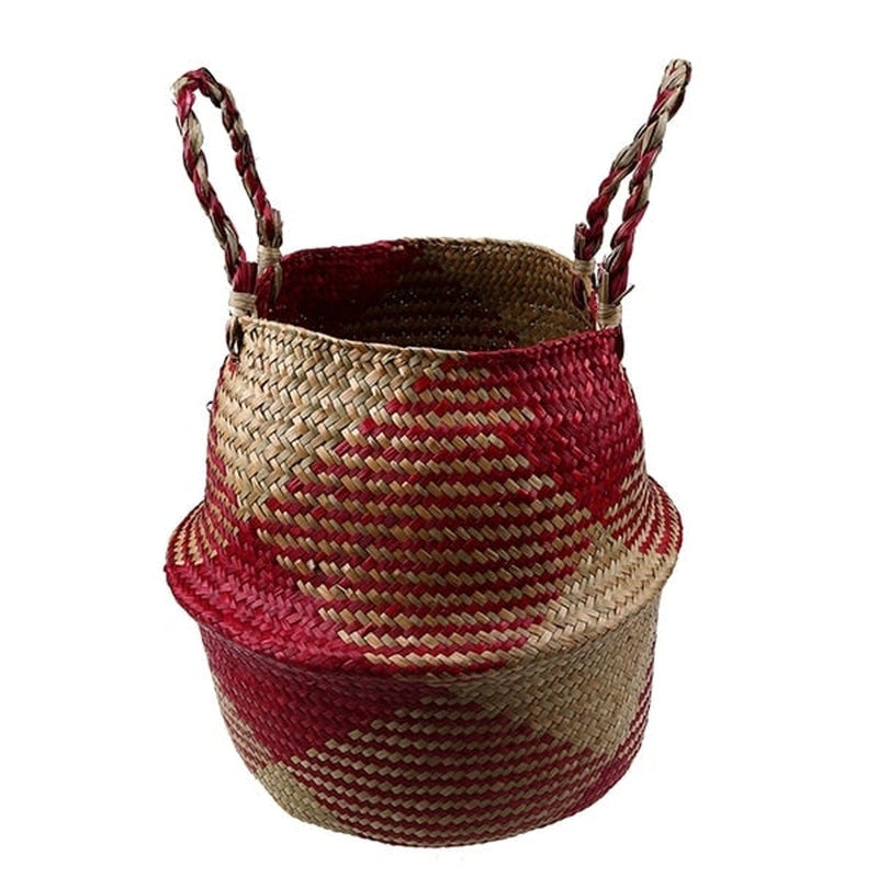 'Jorg' Handmade Woven Basket-Baskets-Red-38x34cm-Basket-Artes Designs