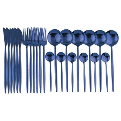 'Legance' Dinnerware Set-Spoons-Blue-Dinnerware, Kitchen, Kitchen accessories, Spoons, Stainless Steel spoon-Artes Designs