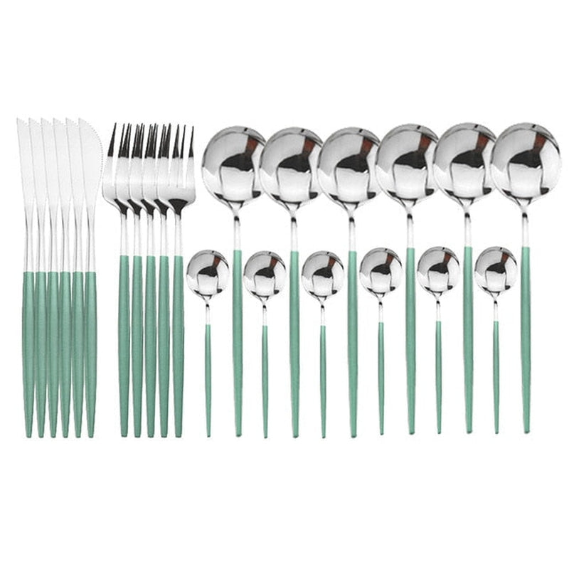 'Legance' Dinnerware Set-Spoons-Mint Silver-Dinnerware, Kitchen, Kitchen accessories, Spoons, Stainless Steel spoon-Artes Designs