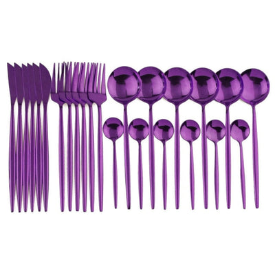 'Legance' Dinnerware Set-Spoons-Purple-Dinnerware, Kitchen, Kitchen accessories, Spoons, Stainless Steel spoon-Artes Designs