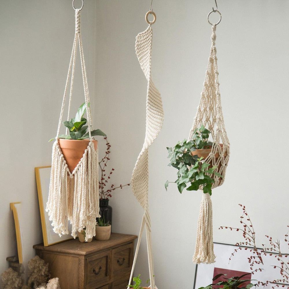 macrame crochet plant hanger Macrame Hanging Planter Handwoven Crochet Plant Hanger – Artes Designs