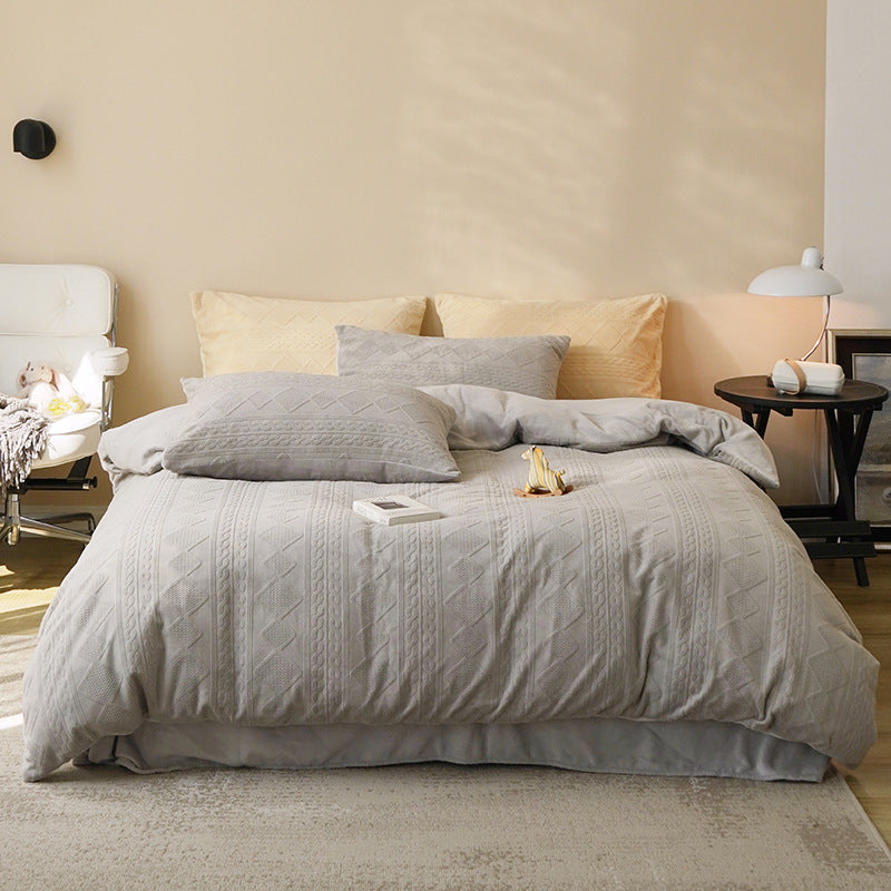'Furry' Twisted Warm Quilt Cover Sheet Bedding