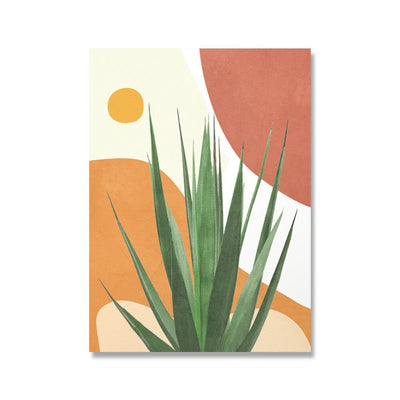 Modern Tropical Monstera Plant Canvas Wall Artworks