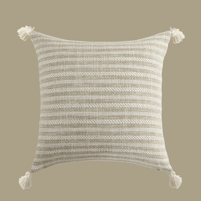 'Aria' Polyester Solid Color Striped Plaid Cushion Cover