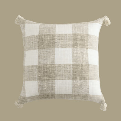 'Aria' Polyester Solid Color Striped Plaid Cushion Cover