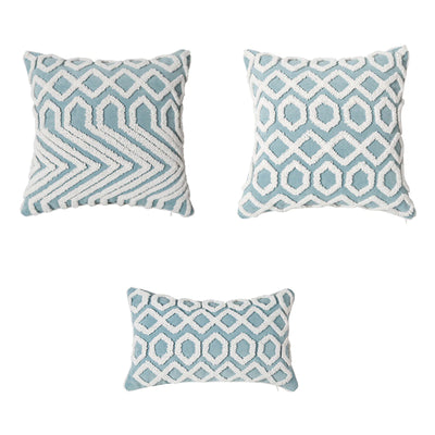 Seren Geometric Cushion Cover Embroidered Pillow Cover