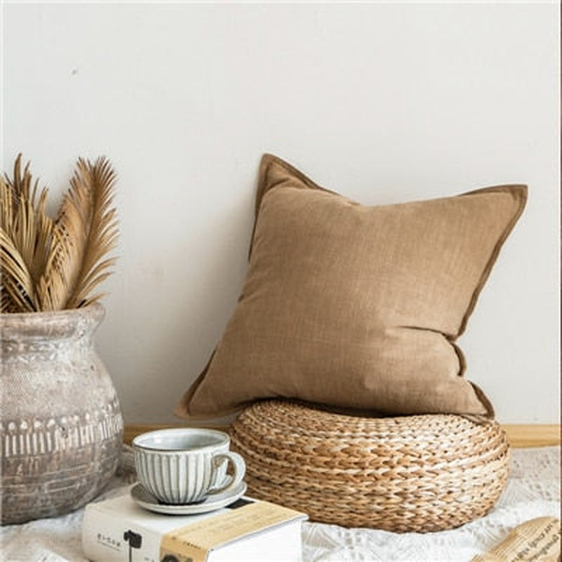 Silje Nordic Cushion Cover-Pillows-Khaki-45x45-Pillow-Artes Designs
