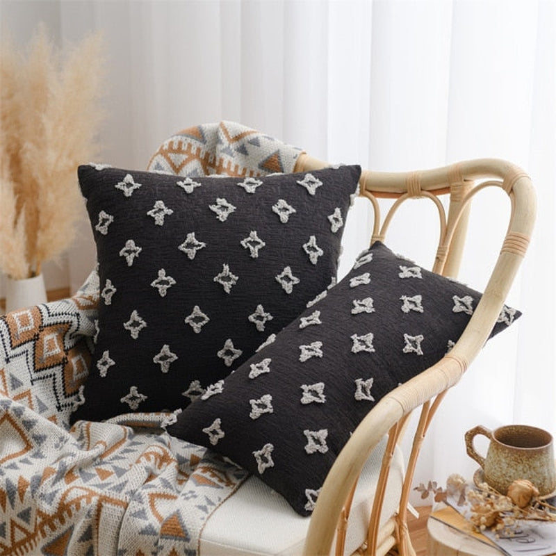 'Starsy' Cushion Cover-Pillows-Black-45x45cm-Pillow, Pillow Cover-Artes Designs