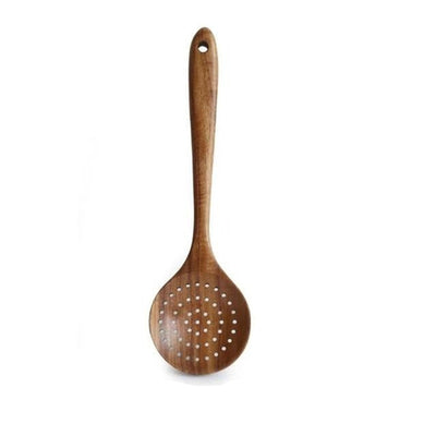 'Teak' Natural Wood Tableware-Kitchen-Fishing Scoop-Dinnerware, Kitchen, Spoon Set, Table, Tableware-Artes Designs