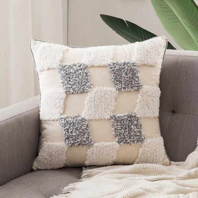 'Toto' Cushion Cover-Pillows-White and Grey A Square-Pillow-Artes Designs