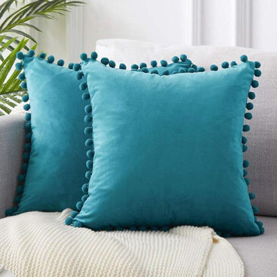 Velvet Cushion Cover-Pillows-Blue-45x45-Pillow-Artes Designs