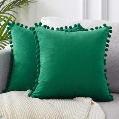 Velvet Cushion Cover-Pillows-Green-45x45-Pillow-Artes Designs