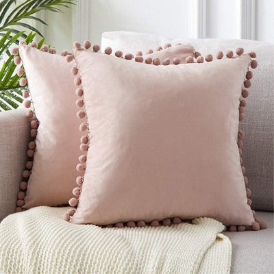 Velvet Cushion Cover-Pillows-Pink-45x45-Pillow-Artes Designs