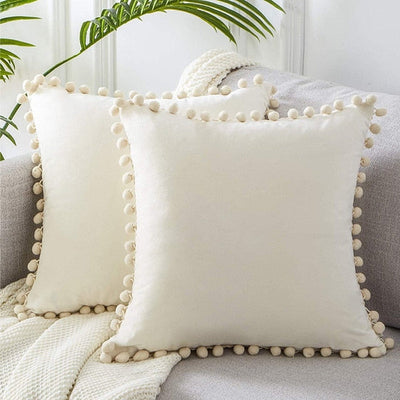 Velvet Cushion Cover-Pillows-White-45x45-Pillow-Artes Designs