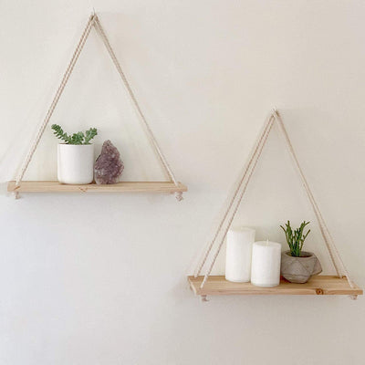 Wooden Rope Swing-Shelfs-Carbonized-1 Shelf-Shelfs, Wall Decoration-Artes Designs