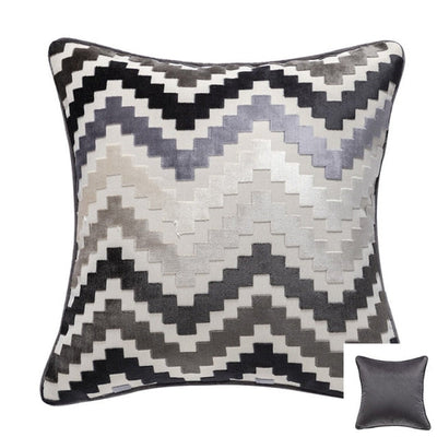 'Zairus' Pillow Cover-Pillows-Grey Black-45x45cm-Pillow-Artes Designs