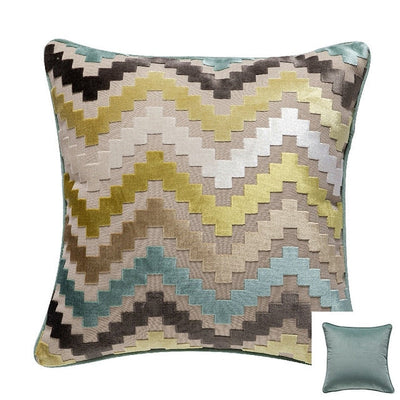 'Zairus' Pillow Cover-Pillows-Yellow Blue-45x45cm-Pillow-Artes Designs