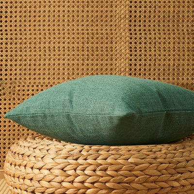 Jaakoo Cotton Pillow Cover-Pillows-Plain Green-45x45-Pillow-Artes Designs