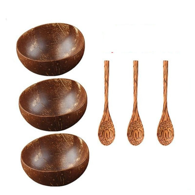 'Coco' Shell Bowl-Bowls-3 Spoons & 3 Bowls-Bowls, Coconut Bowl, Kitchen, Kitchen accessories, Spoon Set Bowl, Tableware, Wood tableware-Artes Designs