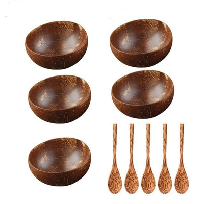 'Coco' Shell Bowl-Bowls-5 Spoons & 5 Bowls-Bowls, Coconut Bowl, Kitchen, Kitchen accessories, Spoon Set Bowl, Tableware, Wood tableware-Artes Designs