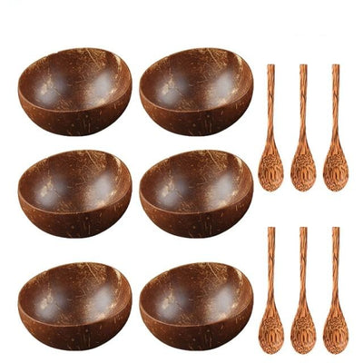 'Coco' Shell Bowl-Bowls-6 Spoons & 6 Bowls-Bowls, Coconut Bowl, Kitchen, Kitchen accessories, Spoon Set Bowl, Tableware, Wood tableware-Artes Designs